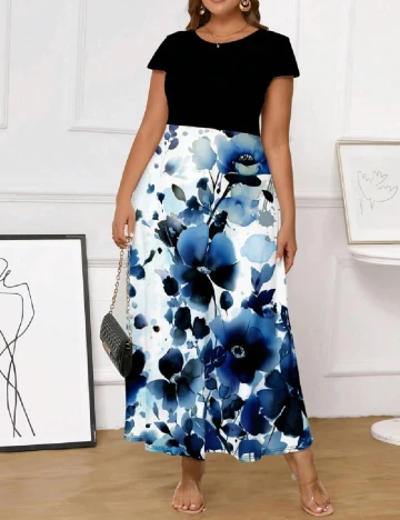 Rochie lunga SHEIN CURVE, floral Floral print