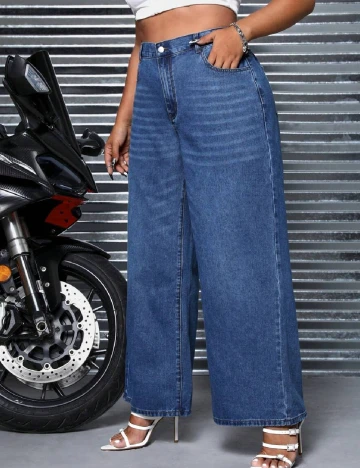 Blugi SHEIN CURVE, albastru Albastru