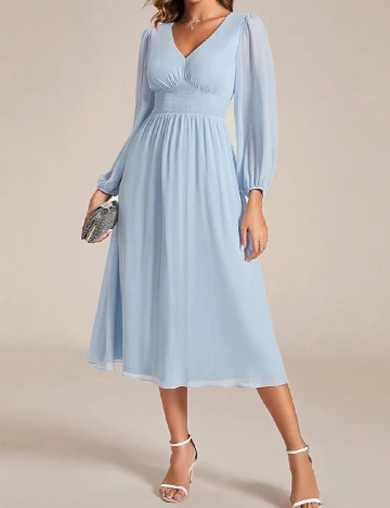Rochie medie Ever-Pretty, bleu Albastru