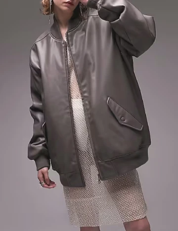 Geaca Oversize Top Shop, gri Gri