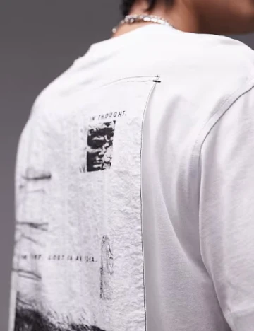 Tricou Oversize Topman, alb Alb