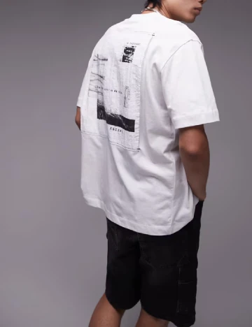 Tricou Oversize Topman, alb Alb
