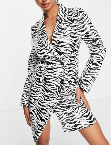 Rochie scurta Miss Selfridge, alb/negru Alb