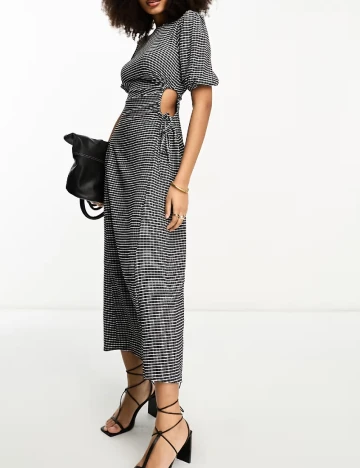 Rochie lunga ASOS, alb/negru
