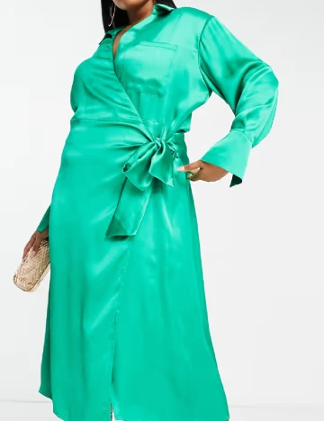 Rochie medie Pretty Lavish Curve, verde Verde