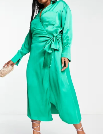 Rochie medie Pretty Lavish Curve, verde Verde