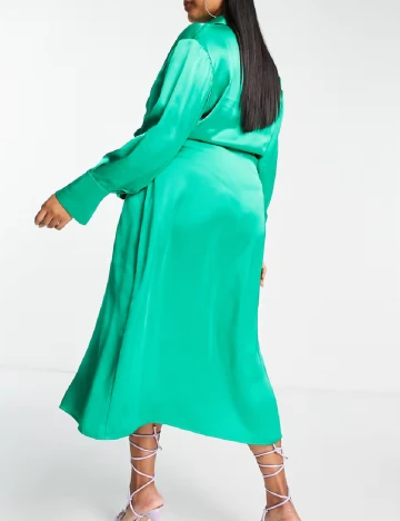 Rochie medie Pretty Lavish Curve, verde Verde