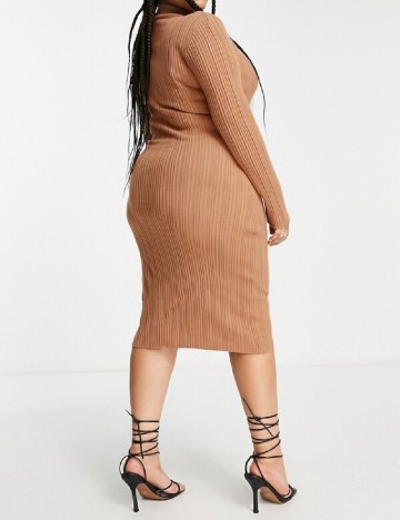 Rochie medie I SAW IT FIRST Plus Size, maro