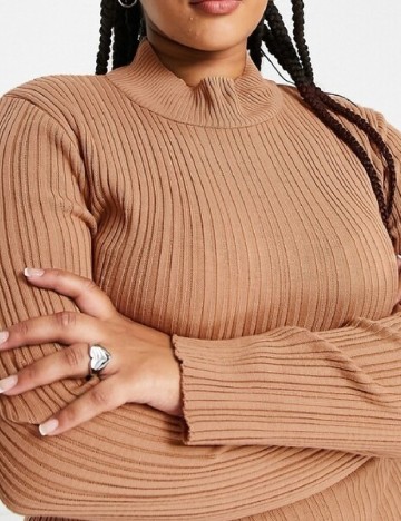 Rochie medie I SAW IT FIRST Plus Size, maro