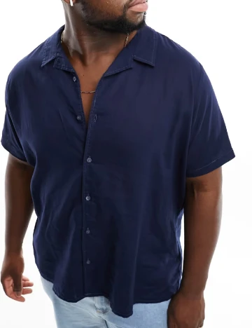 Camasa Threadbare Plus Size MEN, albastru Albastru