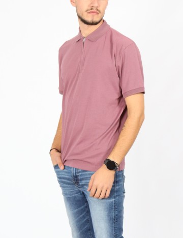 Tricou Selected, roz pudra inchis