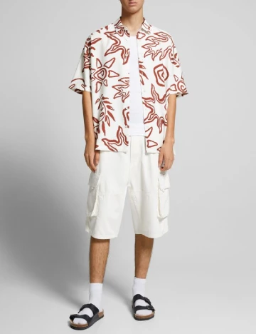 Camasa Bershka, alb Alb