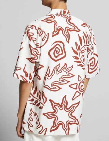 Camasa Bershka, alb Alb