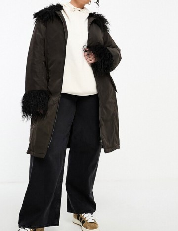 
						Geaca Collusion Plus Size, maro inchis