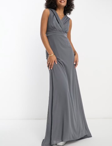 
						Rochie lunga TFNC London, gri inchis