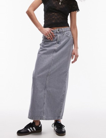 
						Fusta Top Shop, gri deschis