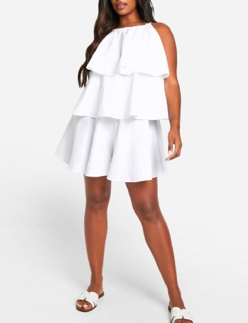 
						Salopeta Boohoo Plus Size, alb