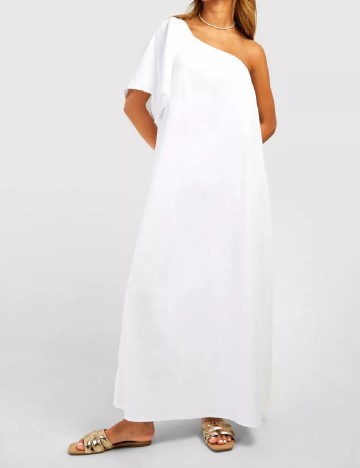 
						Rochie lunga Boohoo, alb