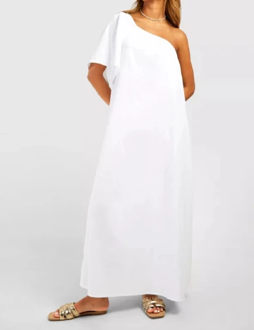 Rochie lunga Boohoo, alb Alb