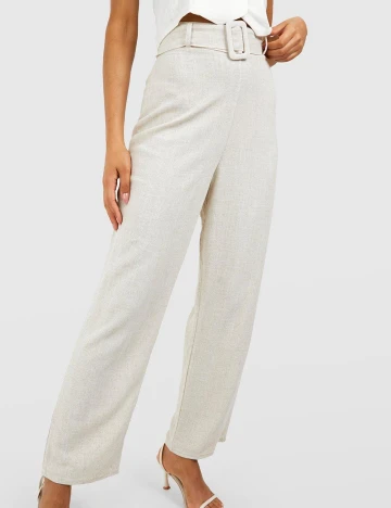 Pantaloni Boohoo, crem Crem