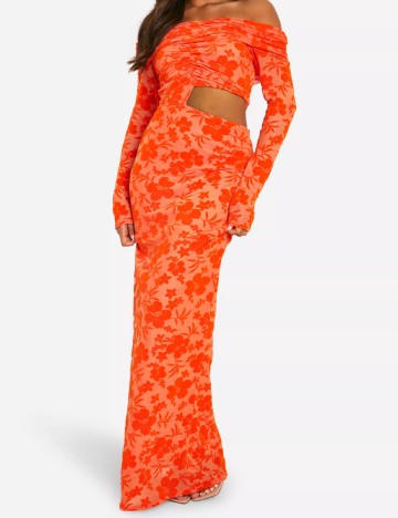 
						Rochie lunga Boohoo, portocaliu