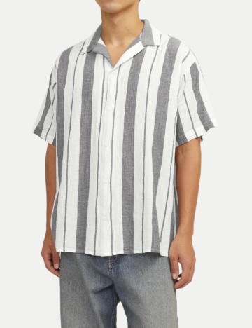 
						Camasa Jack&Jones, alb/gri