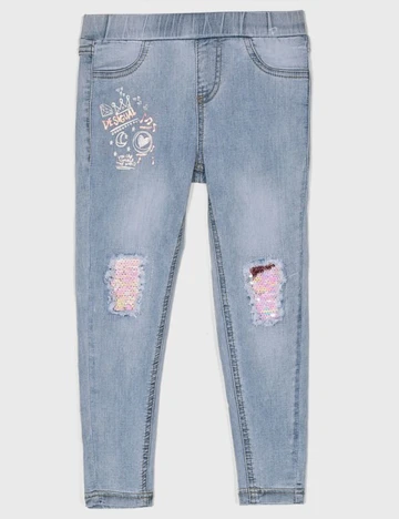 Blugi Desigual, albastru denim, 7/8 ANI Albastru