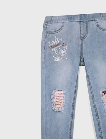Blugi Desigual, albastru denim, 7/8 ANI