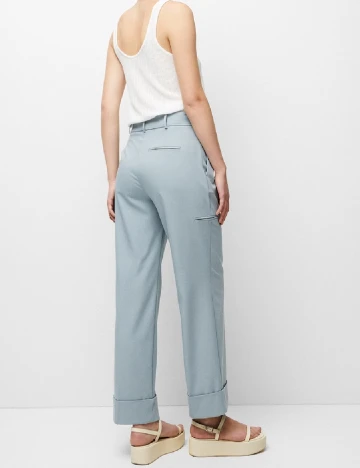 Pantaloni Pull&Bear, albastru deschis