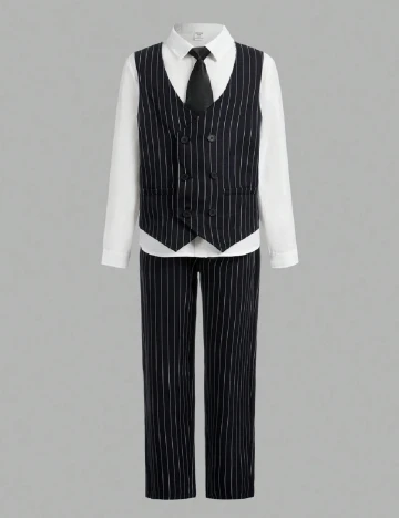 Costum Shein Kids, bleumarin/alb Albastru