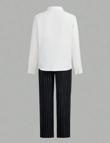 Costum Shein Kids, bleumarin/alb Albastru