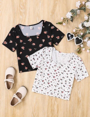 
						Set Tricou Shein Kids, alb/negru