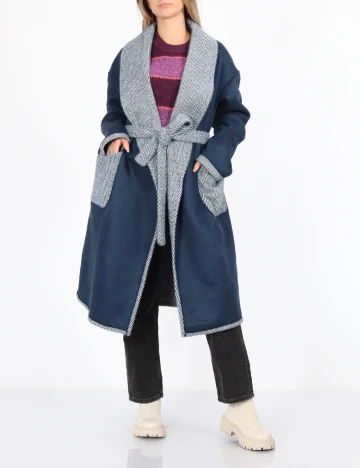Palton reversibil No-l-ita, alb/albastru Albastru