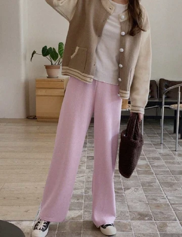 Pantaloni Dazy, roz