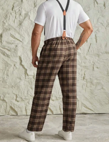 Pantaloni SHEIN Plus Size Men, maro