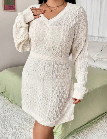 
						Rochie scurta SHEIN CURVE, ecru