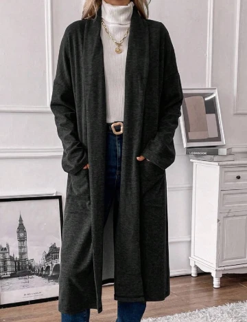 Cardigan SHEIN, gri inchis