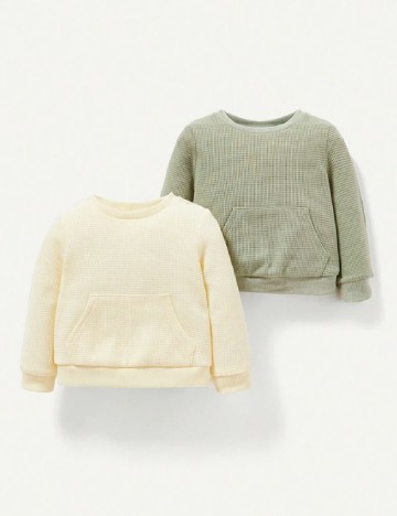 
						Set bluze Shein Kids, verde/ecru