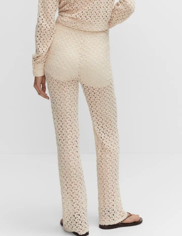 Pantaloni Mango, crem