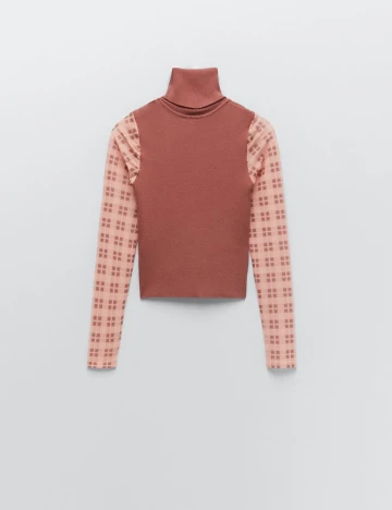 Bluza Zara, caramiziu deschis, M