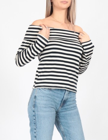 Bluza Jacqueline de Yong, alb/bleumarin