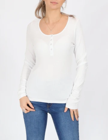 Bluza Noisy May, alb Alb