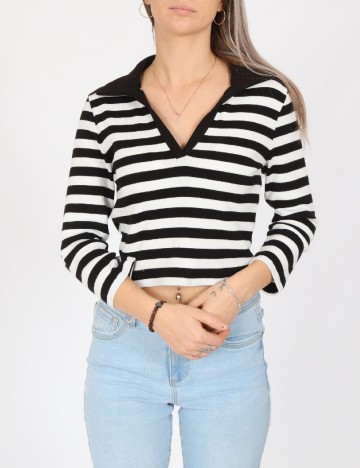 
						Bluza Only, alb/negru
