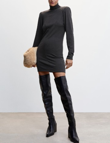 
						Rochie scurta Mango, gri inchis