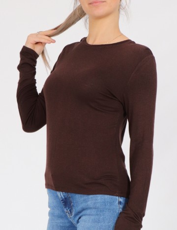 Bluza Only, maro inchis