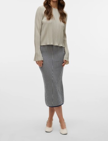 
						Fusta Vero Moda, alb/albastru