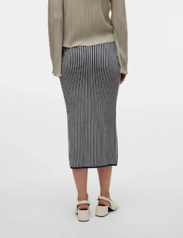 Fusta Vero Moda, alb/albastru