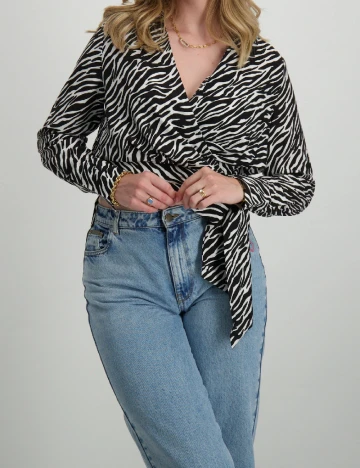 Top Vero Moda, alb/negru