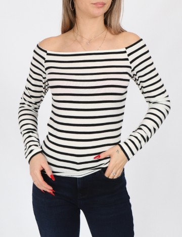 
						Bluza Only, alb/negru