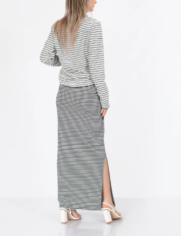 Fusta Vero Moda, alb/albastru
